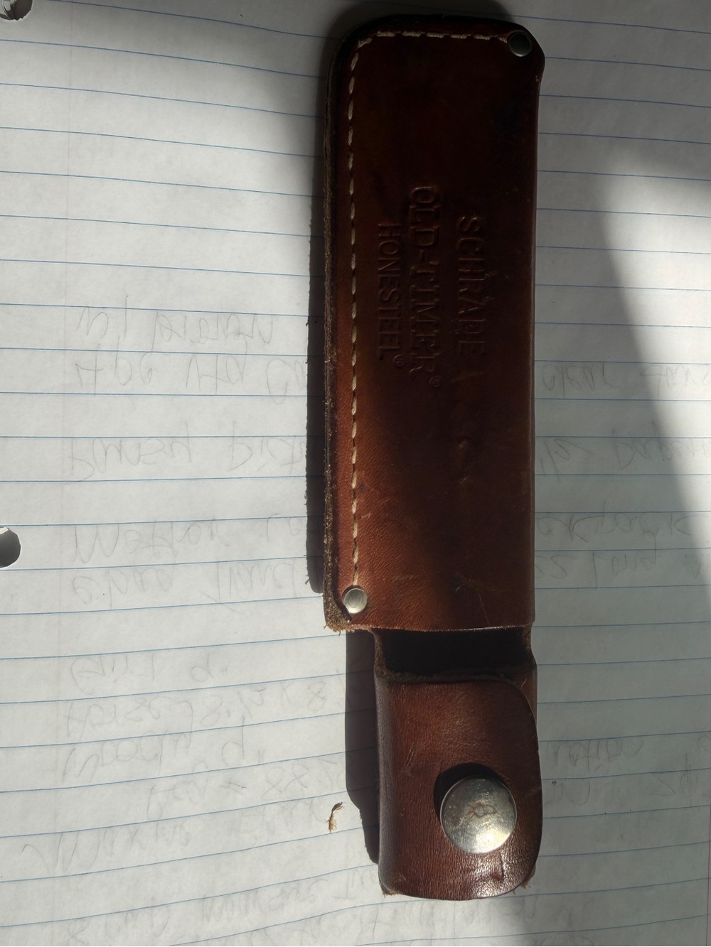 Vintage Schrade Old-Timer Honesteel Sharpening Steel Leather Sheath ONLY